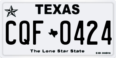 TX license plate CQF0424