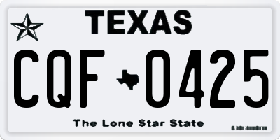 TX license plate CQF0425