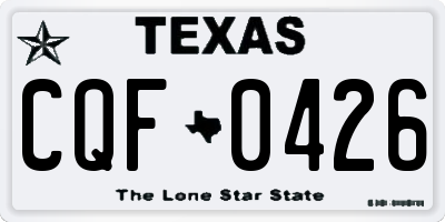 TX license plate CQF0426