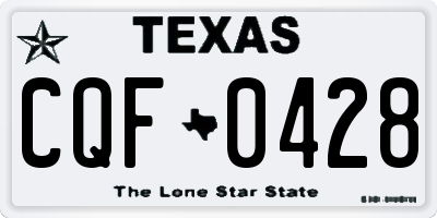 TX license plate CQF0428