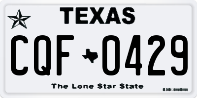 TX license plate CQF0429