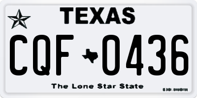 TX license plate CQF0436