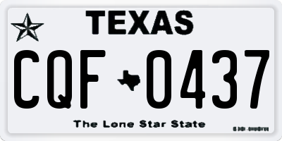 TX license plate CQF0437
