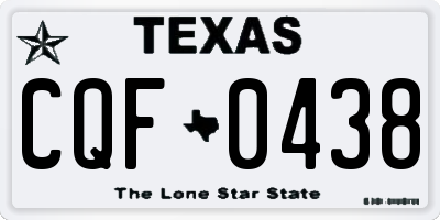 TX license plate CQF0438