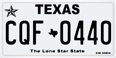 TX license plate CQF0440