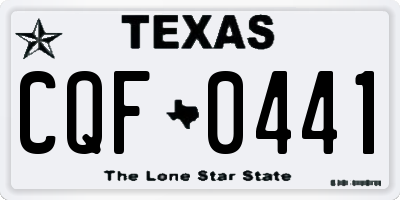 TX license plate CQF0441