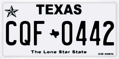TX license plate CQF0442