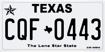 TX license plate CQF0443