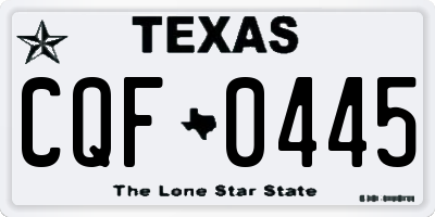 TX license plate CQF0445