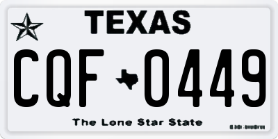 TX license plate CQF0449