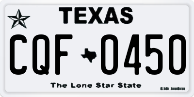 TX license plate CQF0450