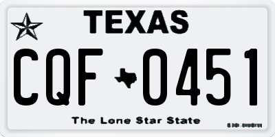 TX license plate CQF0451