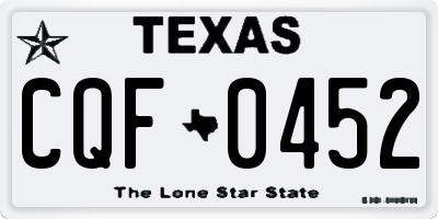 TX license plate CQF0452