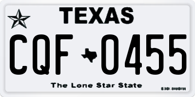 TX license plate CQF0455