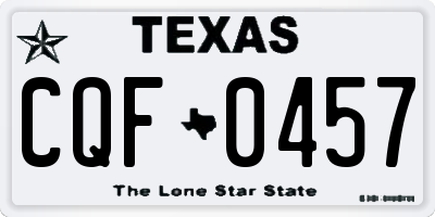 TX license plate CQF0457