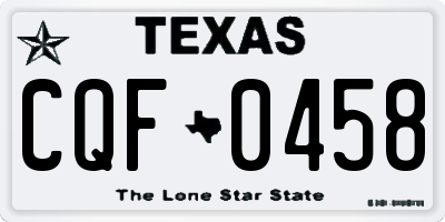 TX license plate CQF0458