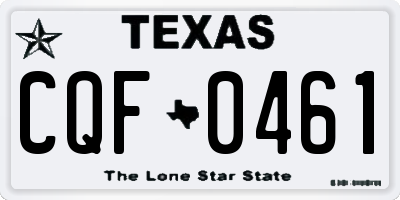 TX license plate CQF0461