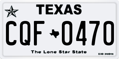 TX license plate CQF0470