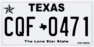 TX license plate CQF0471