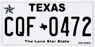 TX license plate CQF0472