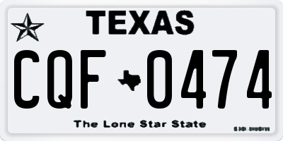 TX license plate CQF0474
