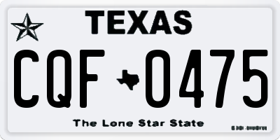 TX license plate CQF0475