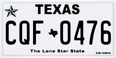 TX license plate CQF0476