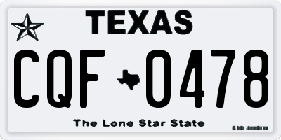 TX license plate CQF0478