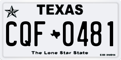 TX license plate CQF0481