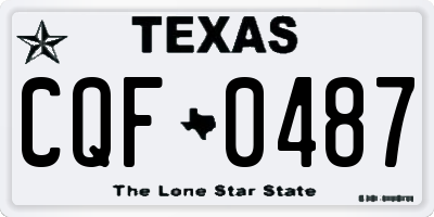 TX license plate CQF0487