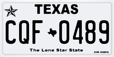 TX license plate CQF0489
