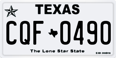 TX license plate CQF0490
