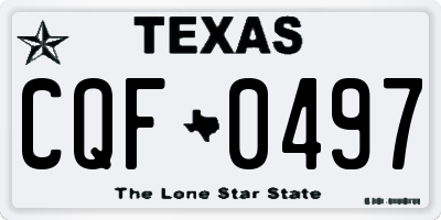 TX license plate CQF0497