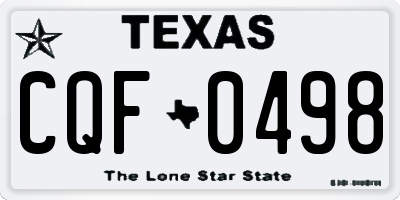 TX license plate CQF0498