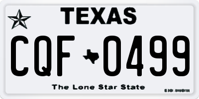 TX license plate CQF0499