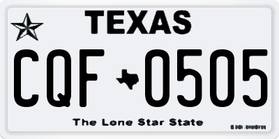 TX license plate CQF0505