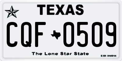 TX license plate CQF0509
