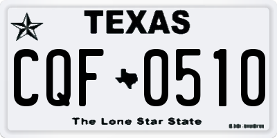 TX license plate CQF0510