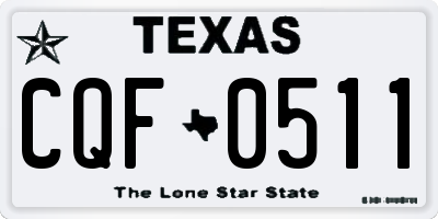 TX license plate CQF0511