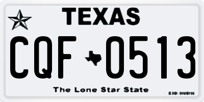 TX license plate CQF0513