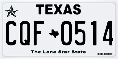 TX license plate CQF0514