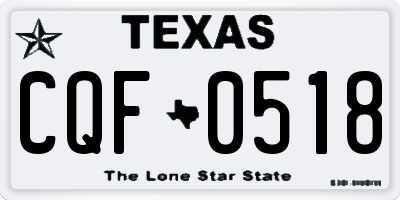 TX license plate CQF0518
