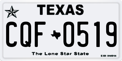 TX license plate CQF0519
