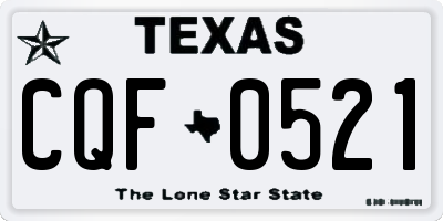 TX license plate CQF0521