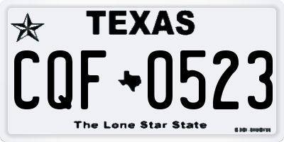 TX license plate CQF0523