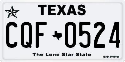 TX license plate CQF0524