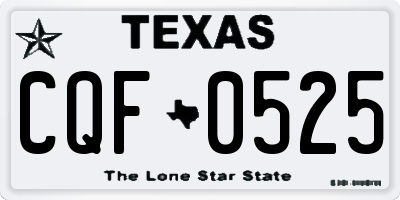 TX license plate CQF0525