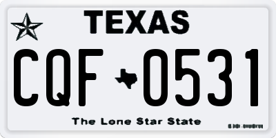 TX license plate CQF0531