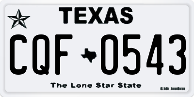 TX license plate CQF0543