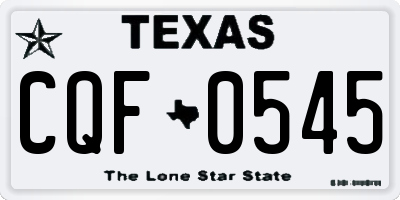 TX license plate CQF0545